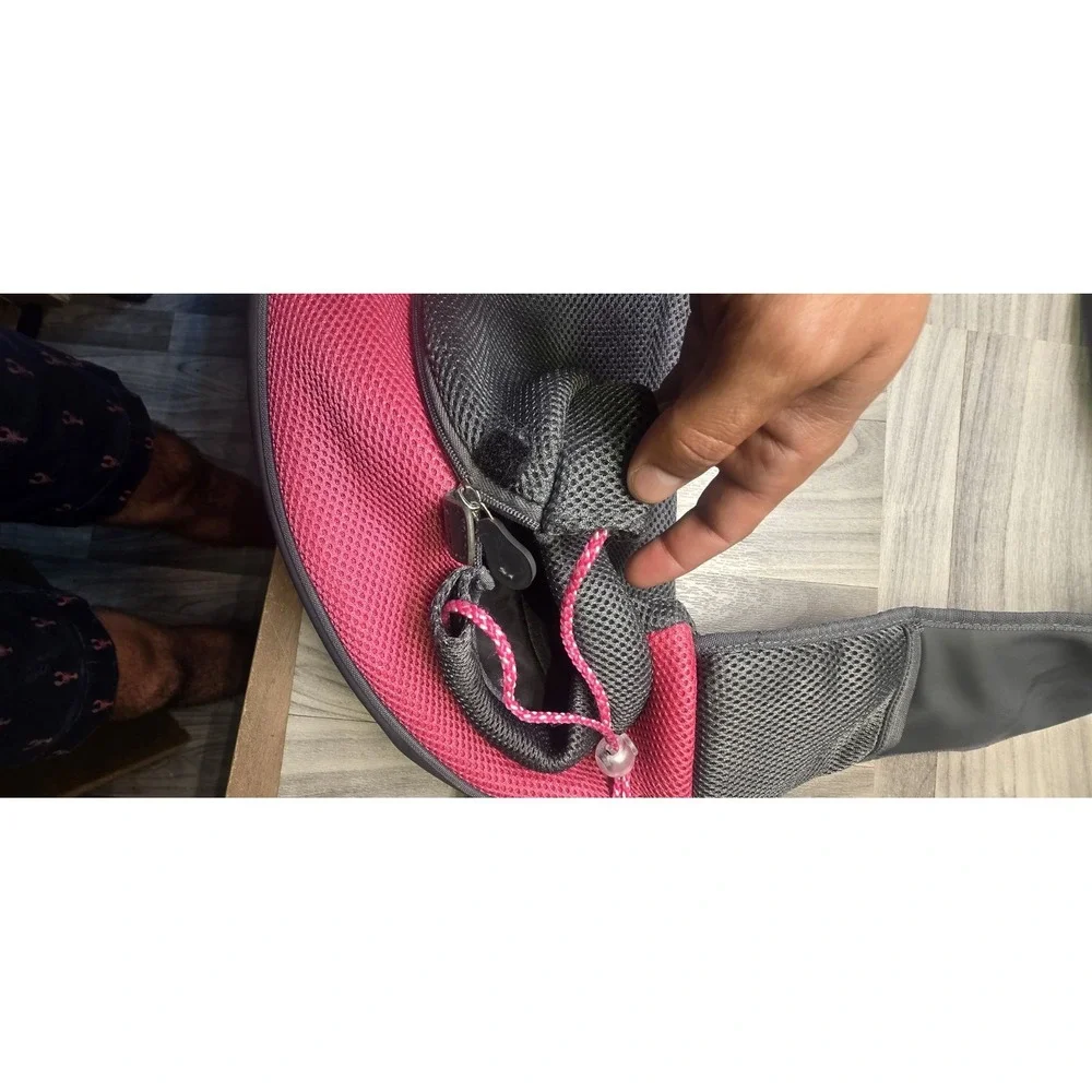 Popcorn Hands Free Pet Carrier Shoulder Sling Bag Travel Comfort Pink Small